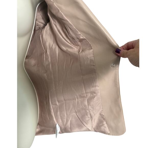 Miss Selfridge Faux Leather One Button Blazer in Mink Size 6 - Picture 13 of 14